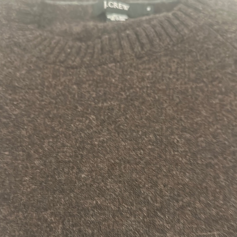 J. Crew Brown Crewneck Sweater with Ribbed Neckline